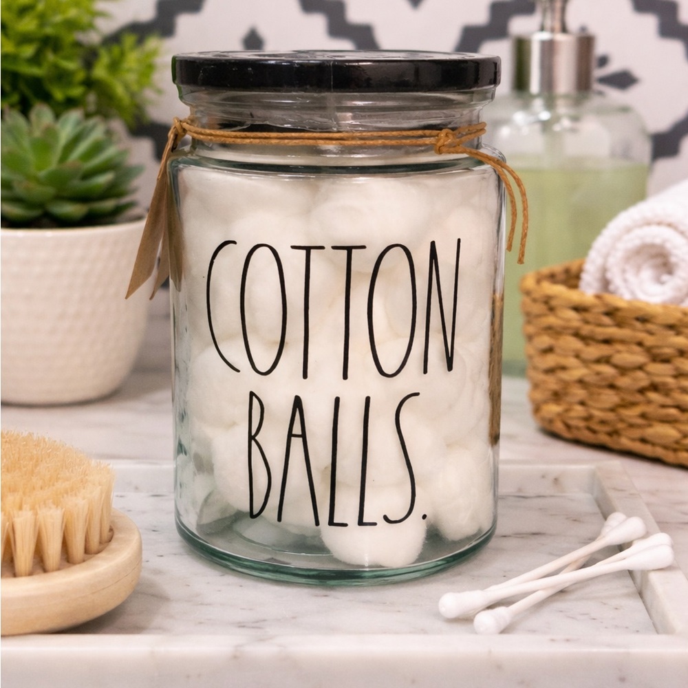 Rae Dunn Cotton Ball Jar